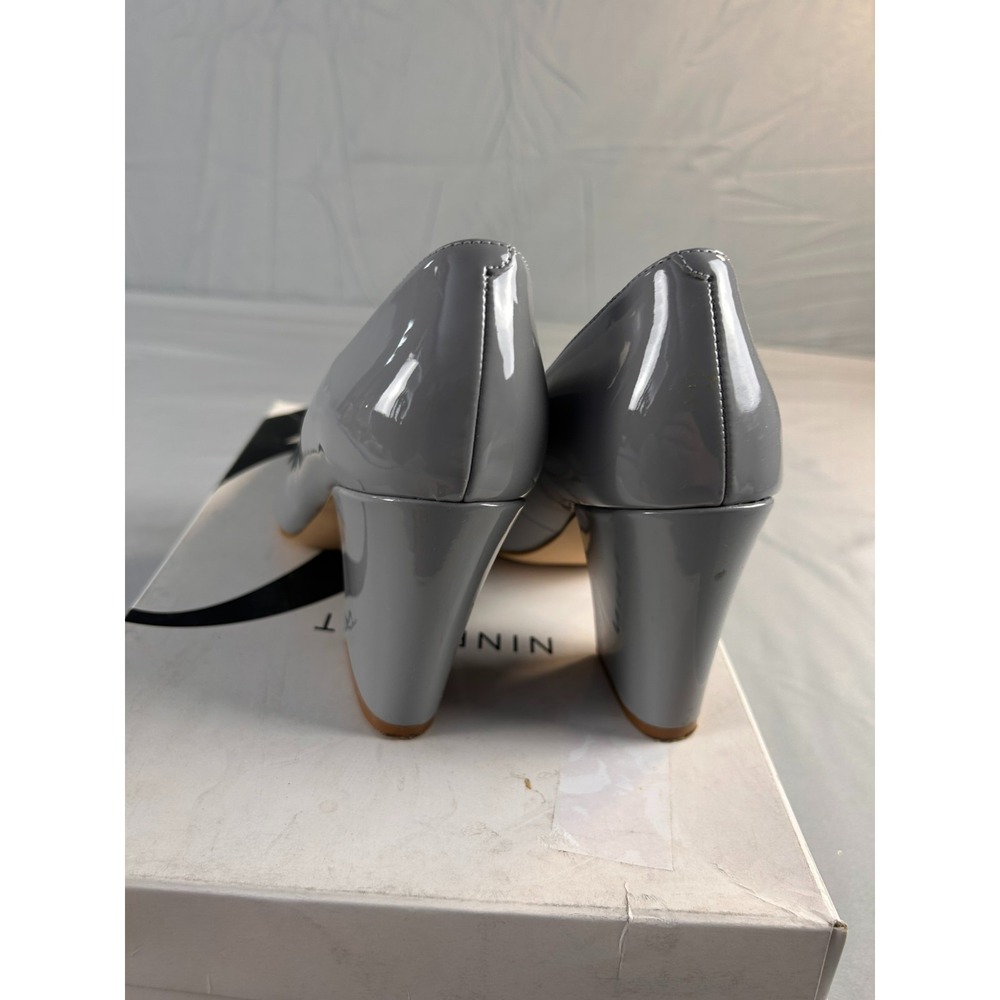 Nine West Women Heels Pumps Size 6.5 Gray Patent Pointed Toe Classic Chic - Picture 4 of 9